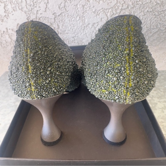 Beaded leather pumps womens pin up 38 | 7.5 Louis heel 3” Spain - Picture 4 of 12